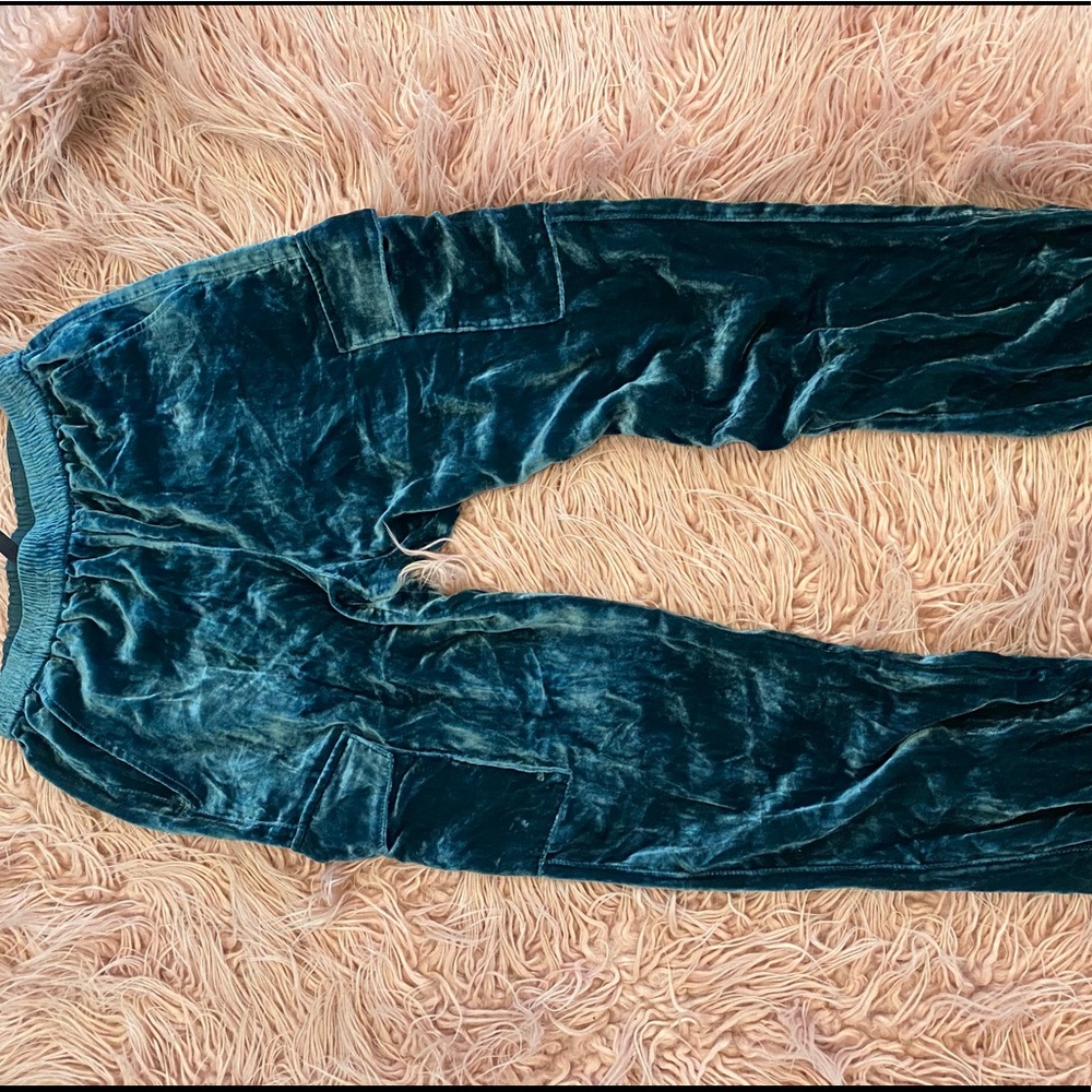 Bcbg velvet cargo pant